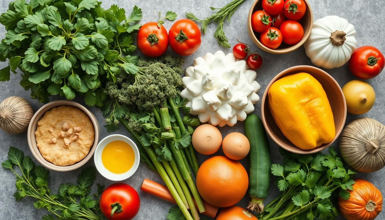 Ingredients prepared for a simple home dinner